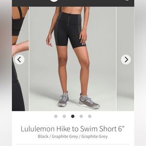 Worn once lululemon athletica Women's Black Hike to Swim Shorts 2 XS
